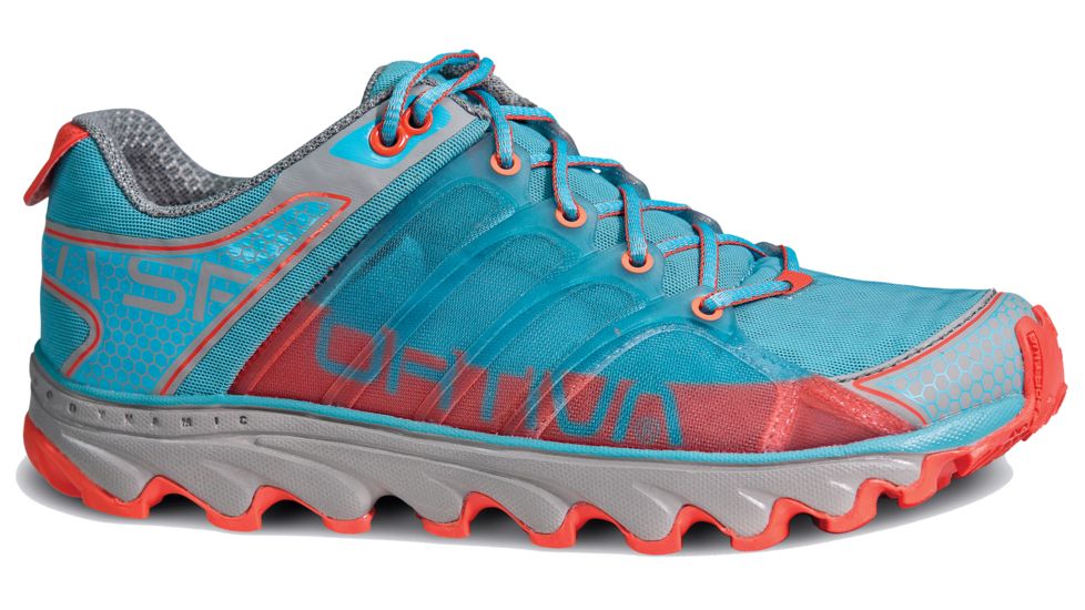 La Sportiva Helios Trail Running Shoe - Women's-Ice Blue/Coral-Medium-37