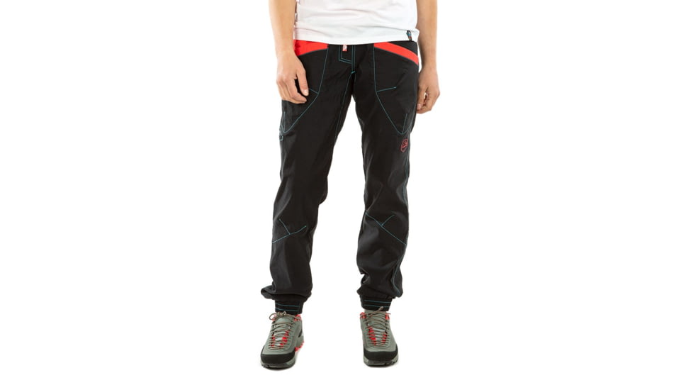 La Sportiva Mantra Pant - Women's, Extra Small, 31in Inseam, Black/Hibiscus, I60-999402-XS