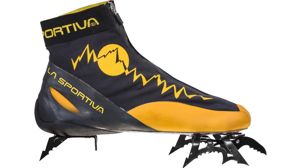La Sportiva Mega Ice Evo Climbing Shoes - Men's, Black/Yellow, 41.5, 40B-999100-41.5
