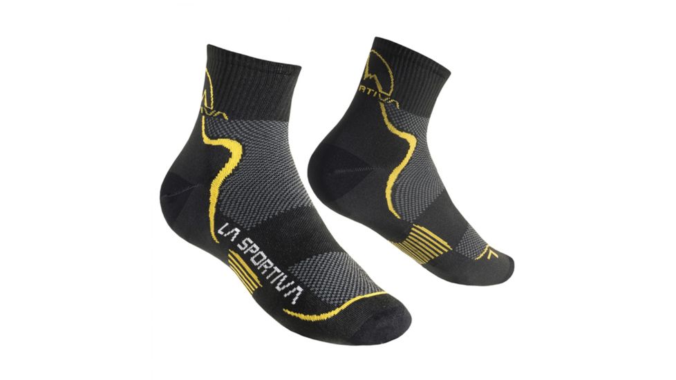 La Sportiva Mid Distance Socks, Black/Yellow, Small 29T-BY-S