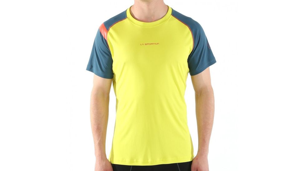 La Sportiva Motion T-Shirt - Mens, Sulphur/Ocean, XL, J50-SulphurOcean-XL