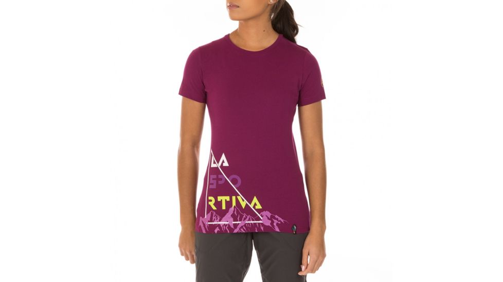 La Sportiva Mountain Is Home T-Shirt - Women's, Plum, Small I79-501501-S