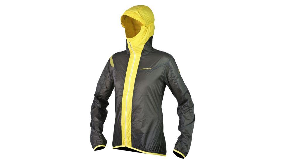 La Sportiva Oxygen 2.0 Windbreaker Jacket - Mens-Grey/Yellow-X-Large