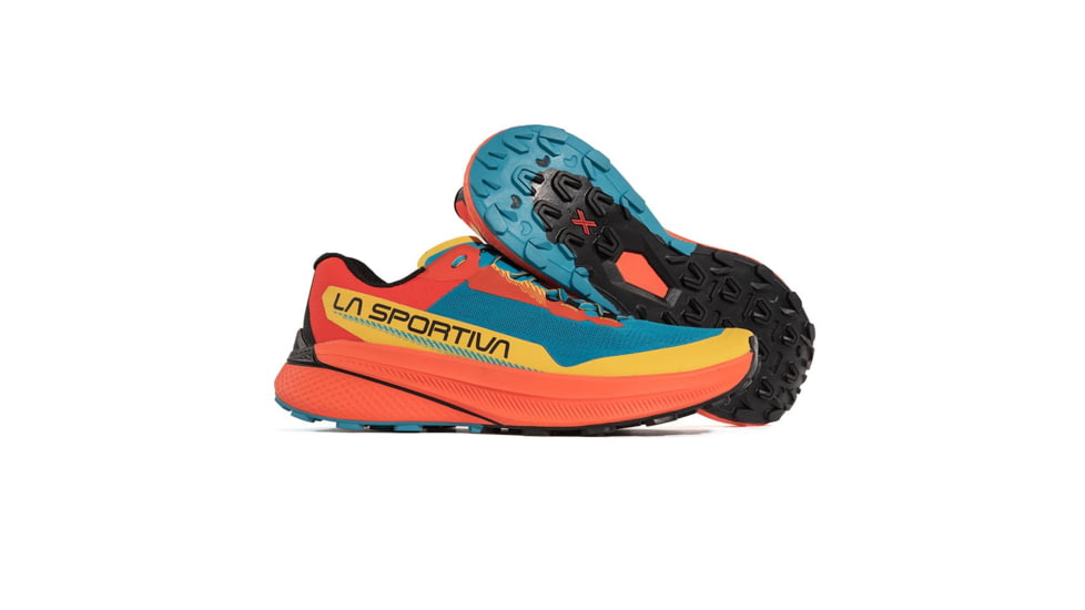 La Sportiva Prodigio Running Shoes - Mens, Tropic Blue/Cherry Tomato, 38, 56Q-614322-38