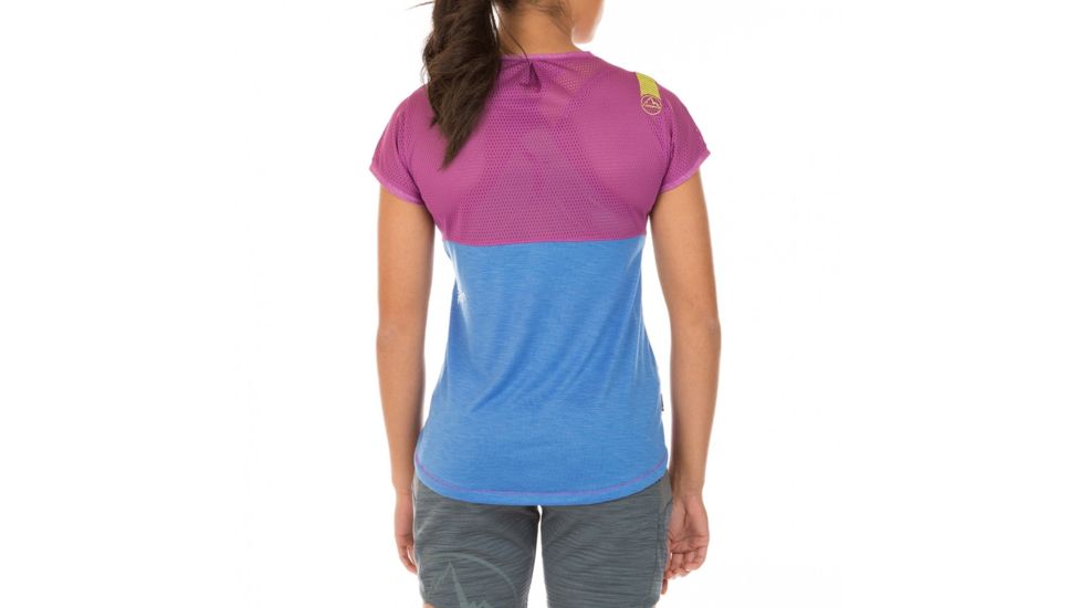 La Sportiva Push T-Shirt - Women's, Purple/Apple Green, Medium I86-500705-M