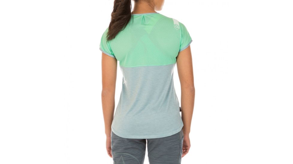 La Sportiva Push T-Shirt - Women's, Stone Blue/Jade Green, Extra Small I86-904704-XS