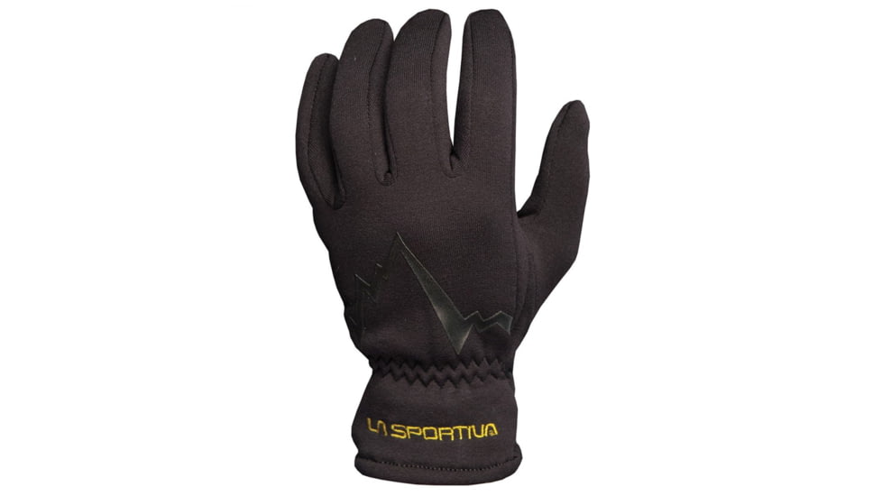 La Sportiva Stretch Gloves, Black/Yellow, Extra Small, X48-BY-XS-6-6.5