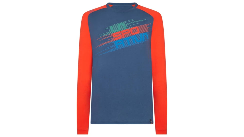 La Sportiva Stripe Evo Long Sleeve - Men's, Opal/Poppy, Large, N38-618311-L