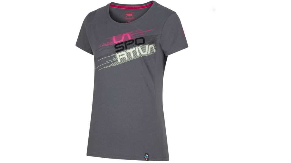 La Sportiva Stripe Evo T-Shirt - Women's, Carbon/Cerise, Large, I31-900409-L