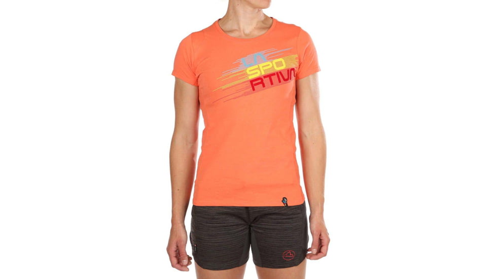 La Sportiva Stripe Evo T-Shirt - Womens, Flamingo, Medium, I31-403403-M