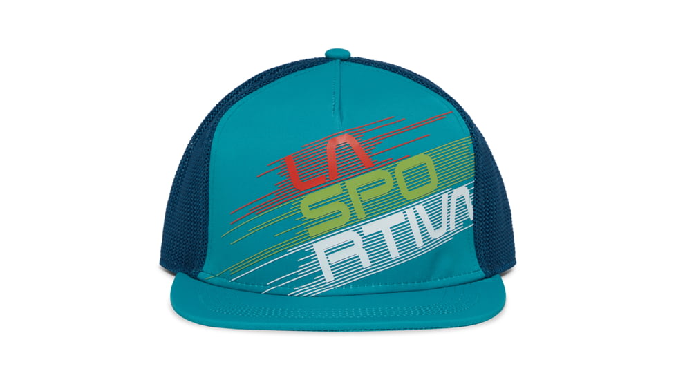 La Sportiva Stripe Evo Trucker Hat, Lagoon/Storm Blue, Small, Y41-638639-S