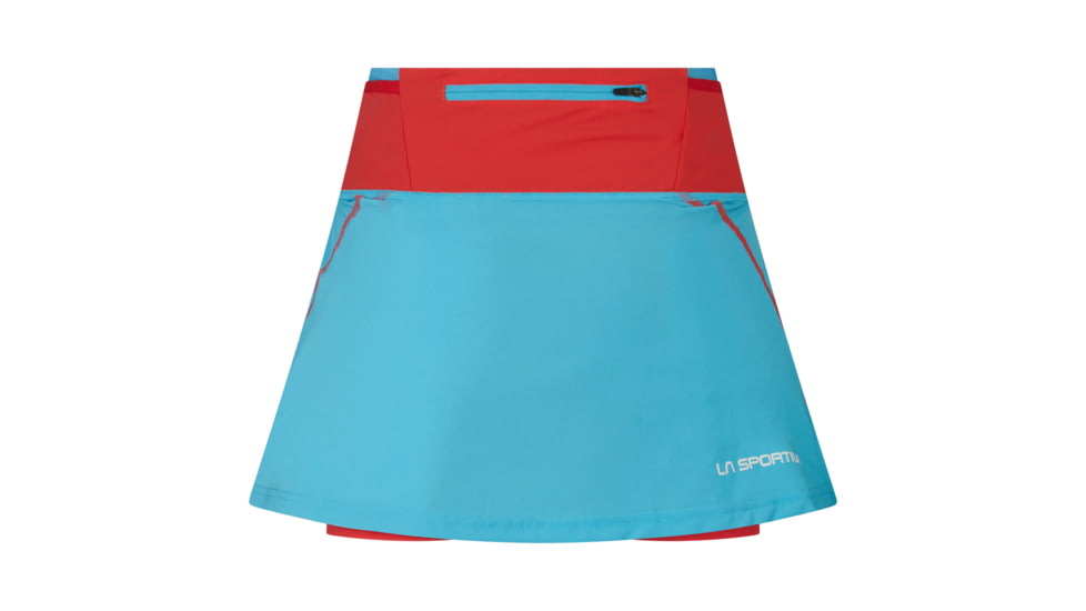 La Sportiva Swift Ultra Skirt 5in - Womens, Malibu Blue/Hibiscus, Extra Large, Q26-602402-XL