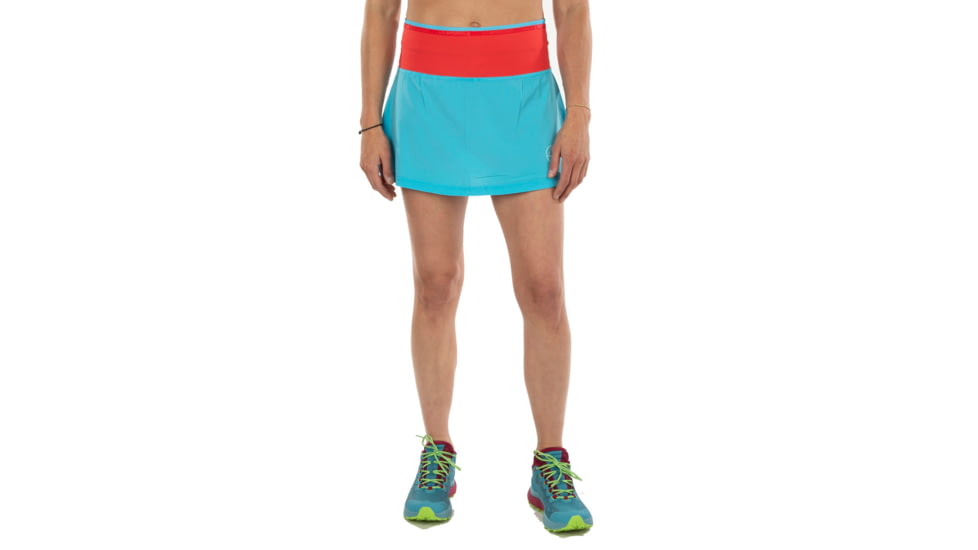 La Sportiva Swift Ultra Skirt 5in - Womens, Malibu Blue/Hibiscus, Extra Large, Q26-602402-XL