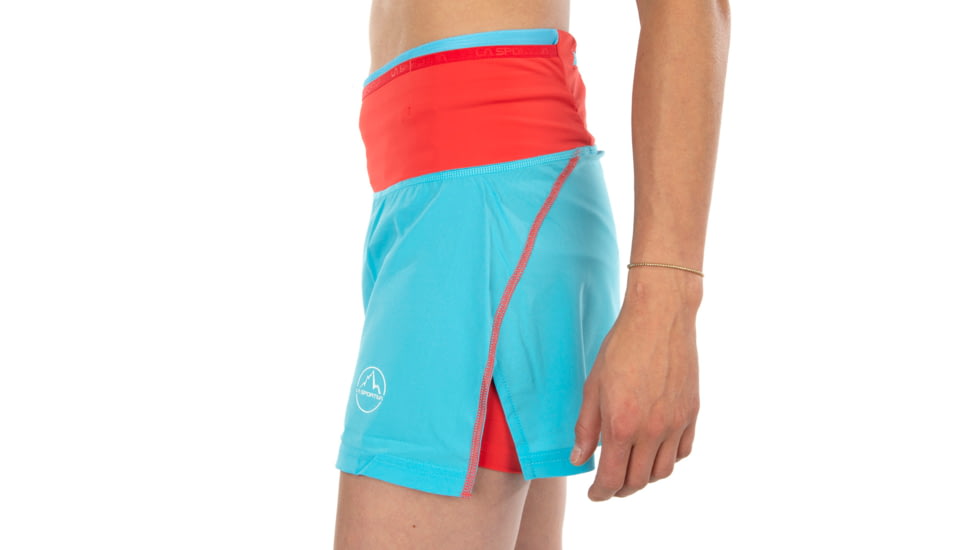 La Sportiva Swift Ultra Skirt 5in - Womens, Malibu Blue/Hibiscus, Extra Large, Q26-602402-XL