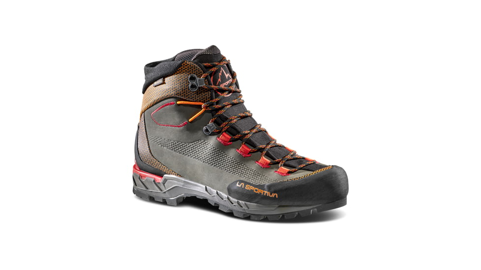 La Sportiva Trango Tech Leather GTX Mountaineering Shoes - Mens, Carbon/Hawaiian Sun, 46.5, 21S-900208-46.5