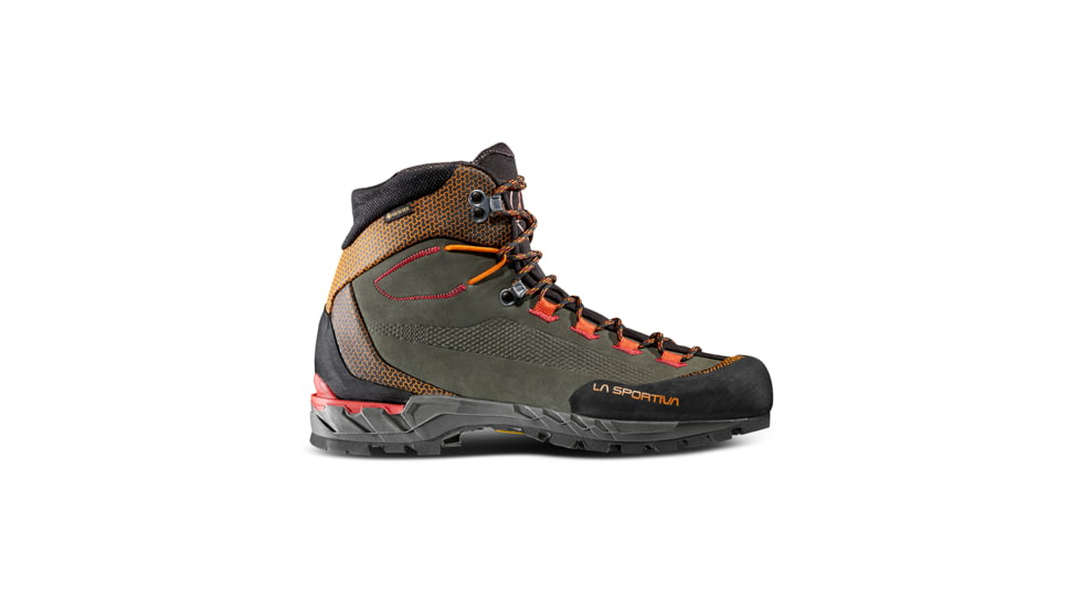La Sportiva Trango Tech Leather GTX Mountaineering Shoes - Men's, Carbon/Hawaiian Sun, 46.5, 21S-900208-46.5