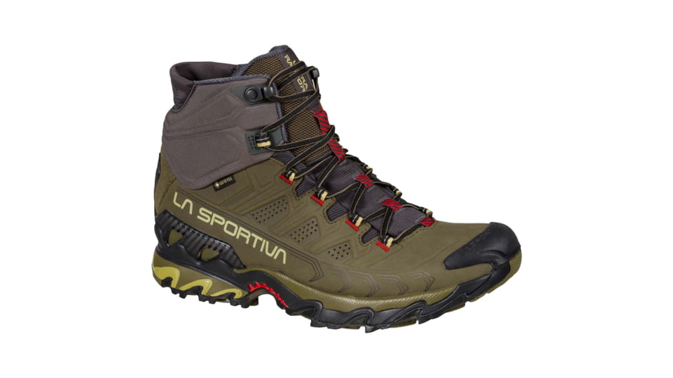La Sportiva Ultra Raptor II Mid Leather GTX Hiking Shoes - Mens, Ivy/Tango Red, 39.5, 34J-810317-39.5