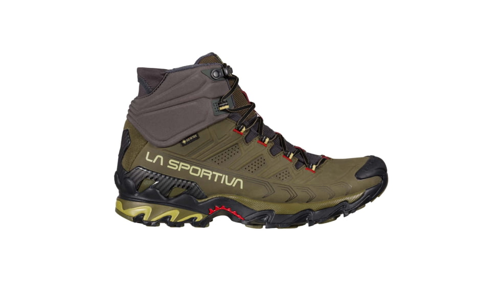 La Sportiva Ultra Raptor II Mid Leather GTX Hiking Shoes - Mens, Ivy/Tango Red, 39.5, 34J-810317-39.5