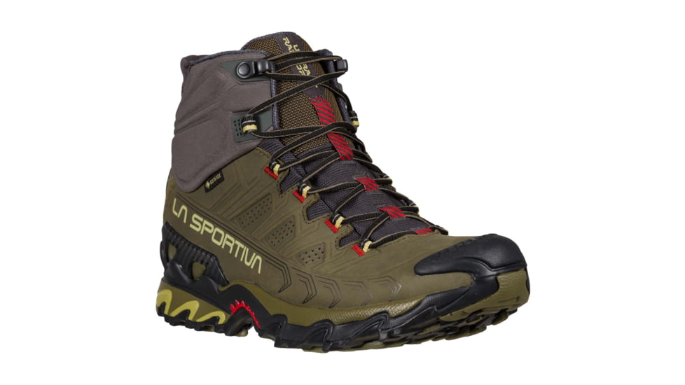 La Sportiva Ultra Raptor II Mid Leather GTX Hiking Shoes - Men's, Ivy/Tango Red, 42, 34J-810317-42