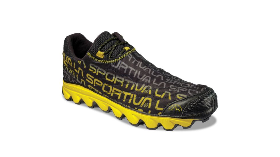 La Sportiva Vertical K Trail Running Shoe - Men's-Black/Yellow-Medium-40.5