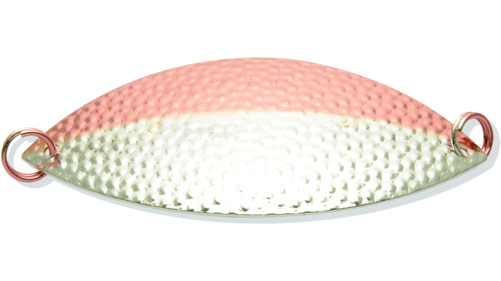 Lake Clear Wabbler Attractor Spoon, #1 1/2 &amp; 1/2 3-1/8in No Hook, 1/3oz, Silver/Copper Nu-Wrinkle, LCW1HSCN-HHSCN