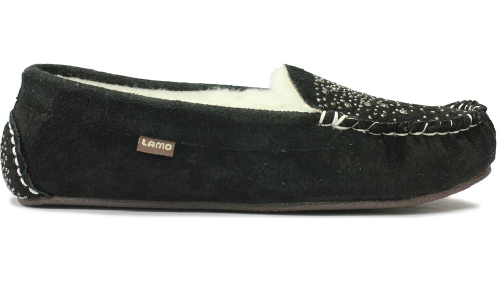 Lamo Twinkle Fleece Moc Slipper - Womens-Black-Medium-11 US