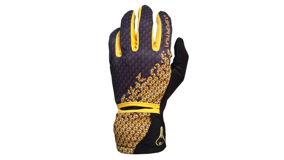 La Sportiva Trail Gloves - Men's-Black/Yellow-Medium