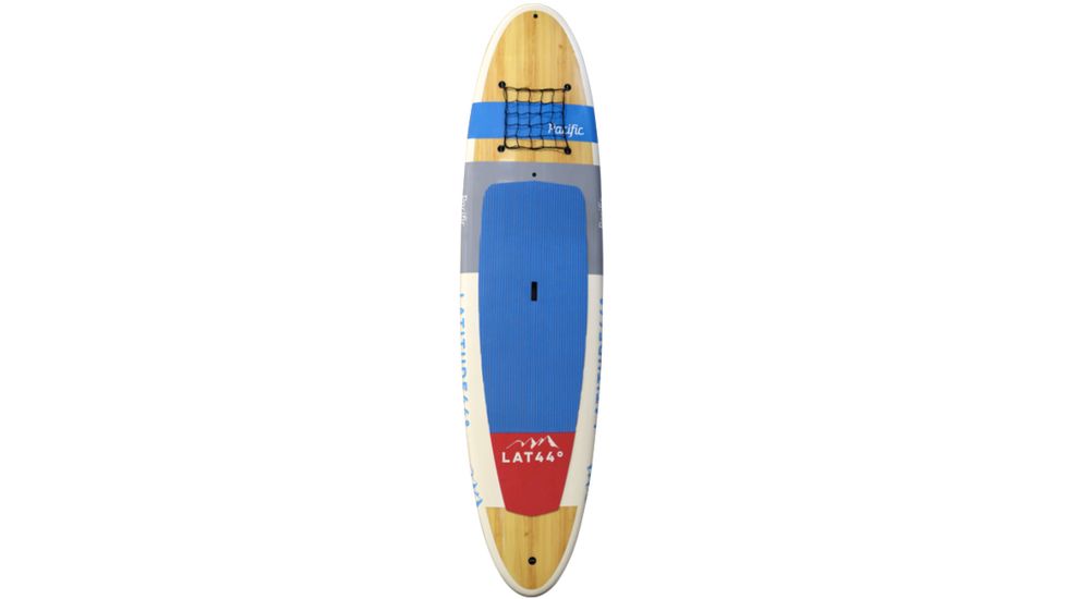 Latitude 44 Pacific Paddle Board CAD Designed Shape, T-TEC Construction, 11in, Blue, Red, Wood, L44PAC11