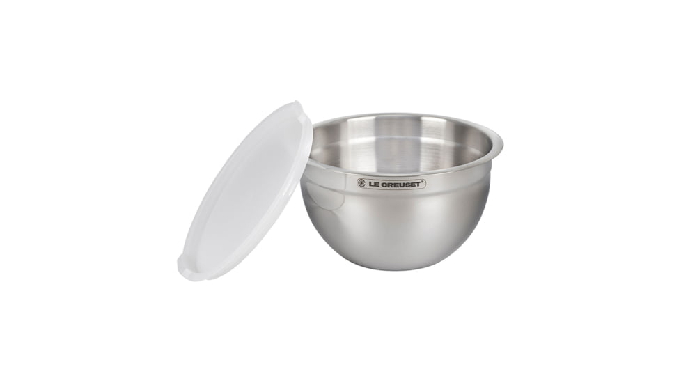 Le Creuset Nested Mixing Bowls w/ Nonslip Silicone Base &amp; Plastic Air Tight Lids, Steel, ST00007000001005