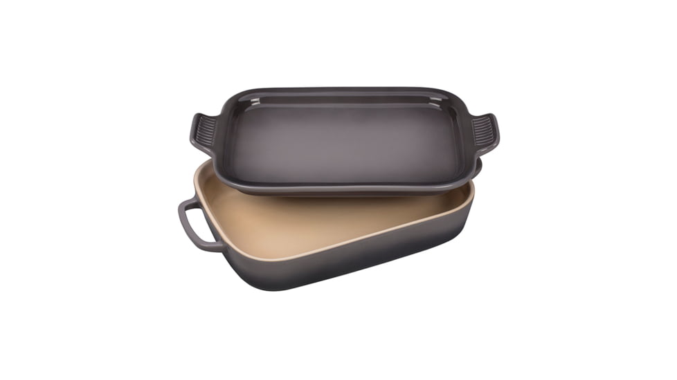 Le Creuset Rectangular Dish w/ Platter Lid, Oyster, 14 3/4x9x2 1/2in, ST00527000444002