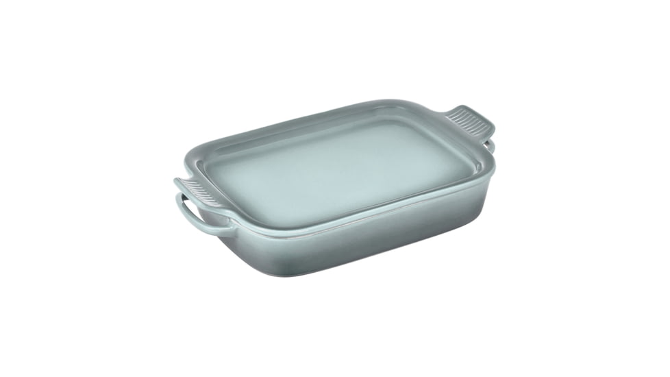 Le Creuset Rectangular Dish w/ Platter Lid, Sea Salt, 14 3/4x9x2 1/2in, ST01043000717002