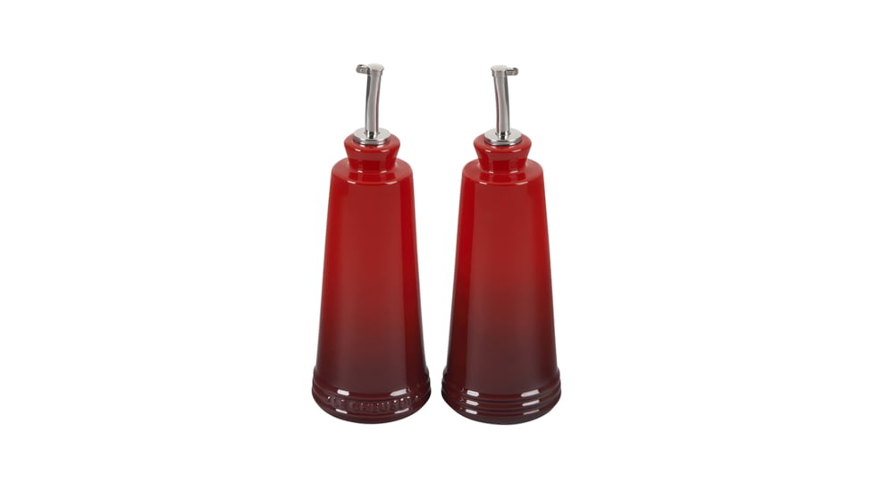 Le Creuset Signature Oil &amp; Vinegar Set, Cerise, 10oz, ST00546000060001