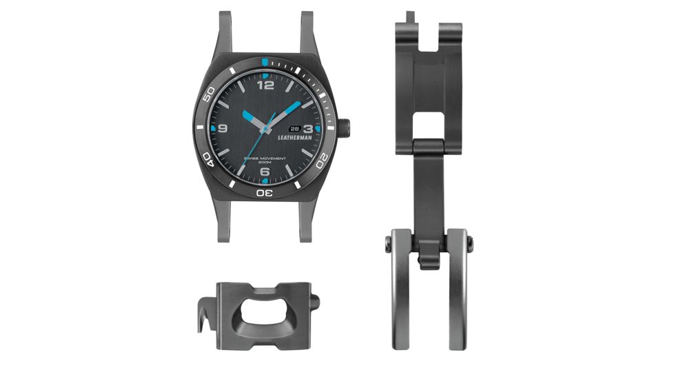 Leatherman Watch Tread Tempo with Swiss Made Timepiece, Black, 832420