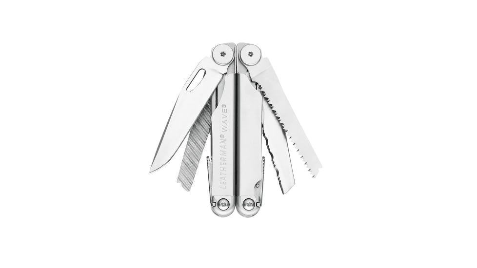 Leatherman Wave  Stainless Finish w/ Sheath, Partially Open