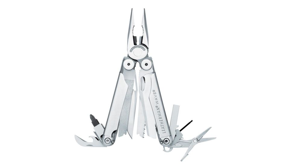 Leatherman Wave Standard Stainless Finish W/ Cap Crimper Sheath Molle-Black Box 830485A