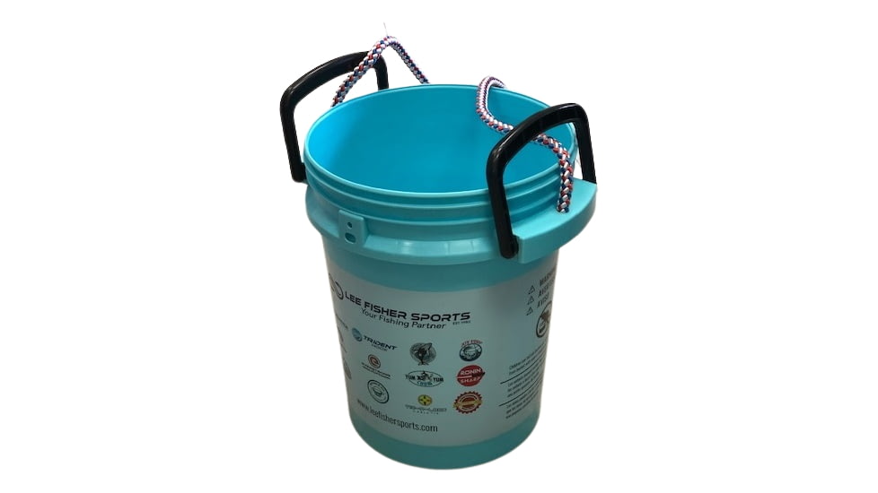 Lee Fisher International Handy Bucket Blue w/Rope Handles, BUCKET/HANDLE/BLU