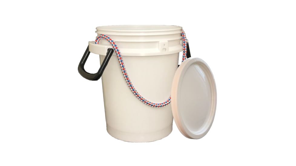 Lee Fisher International Handy Bucket White w/Rope Handles, BUCKET/HANDLE/WH