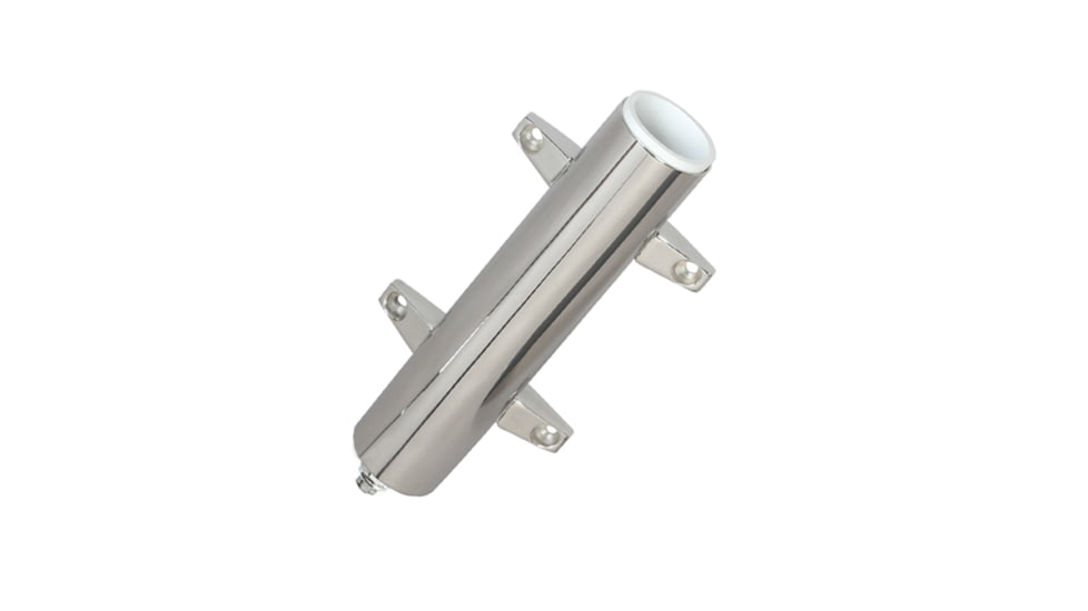 Lee's Tackle Steel Heavy Duty Bulkhead Mount w/Swivel Base 2.25&quot; OD X 10.5&quot; Tube Stainless 31160