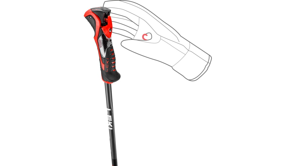 Leki Airfoil 3D Poles Trekking Poles, 115cm, Black/Red, 65367951115