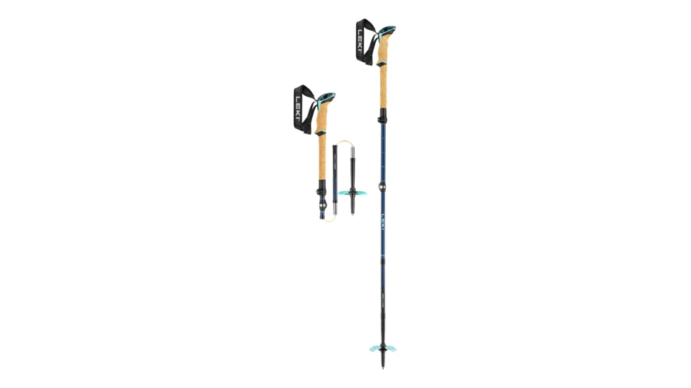 Leki Bernina FX Carbon Trekking Poles, Midnight Blue/Darkblue Mint, 100 - 120 cm, 65324681
