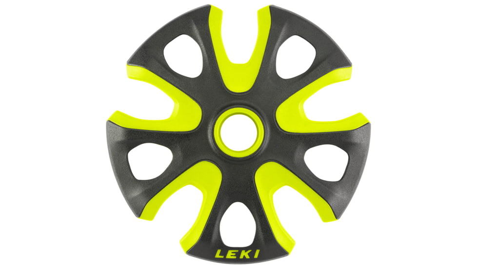 Leki Big Mountain Ski Basket-Black/Neon Yellow