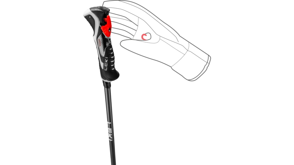 Leki Carbon 14 3D Trekking Poles, 125cm, Black/Red, 65367901125