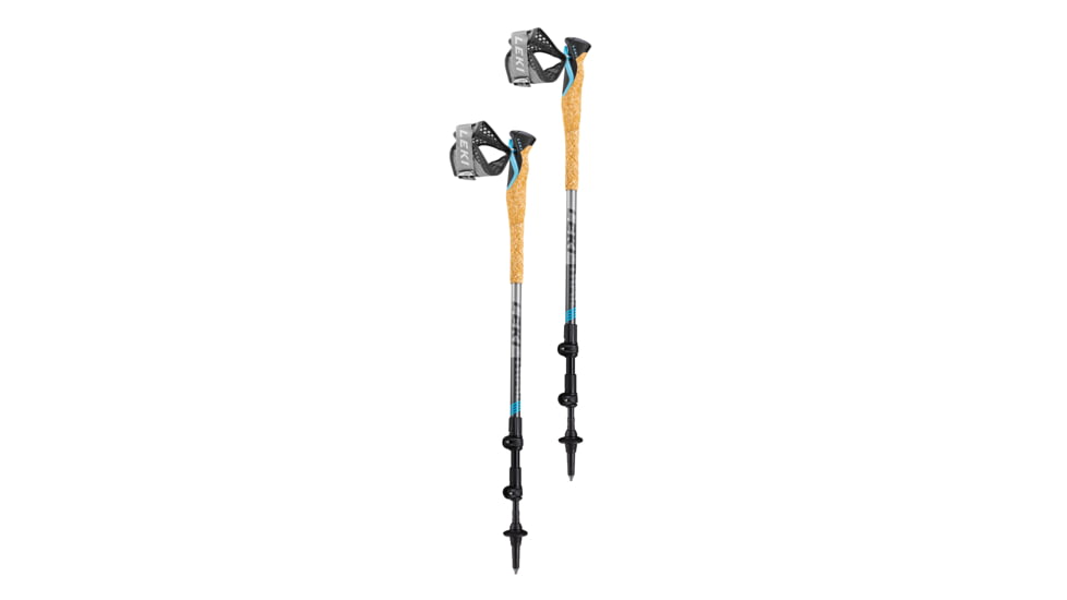 Leki Cross Trail 3TA Trekking Pole, Gray/Blue, Adjustable 90-125 cm, T65126251