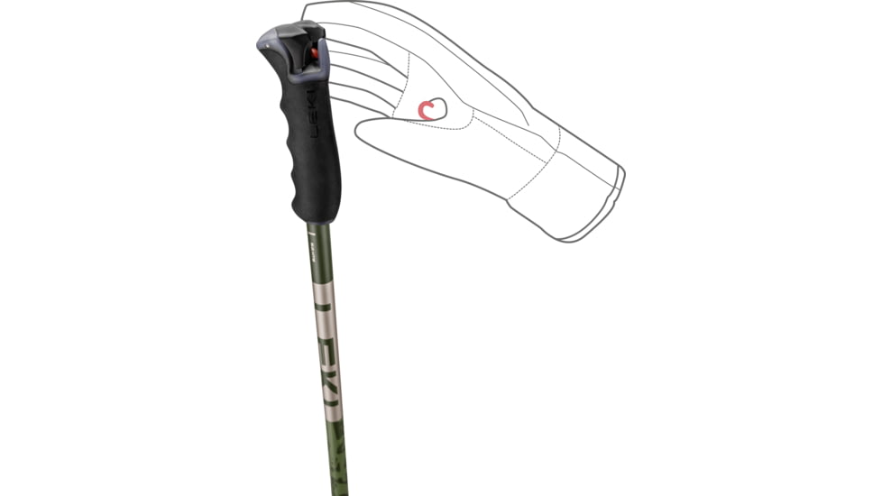 Leki Detect S Trekking Poles, Green/Copper, 120 cm, 65368113120