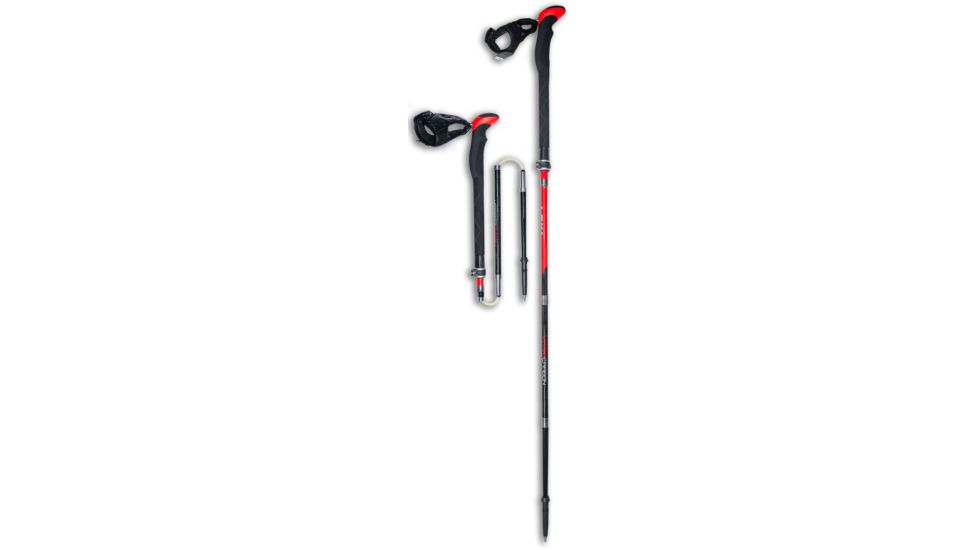 Leki Tourstick Vario Vertical Trekking Poles-Black/Red-115 - 135 cm