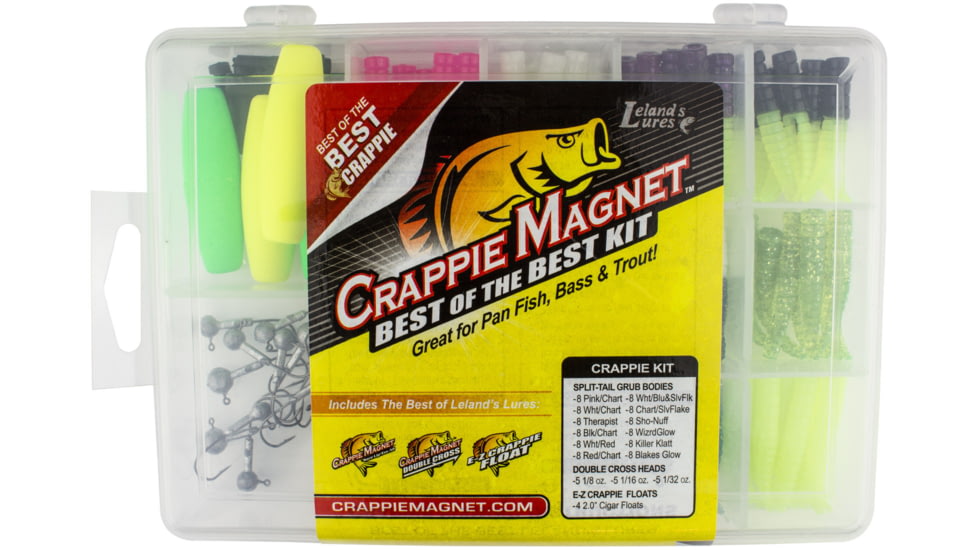 Leland Crappie Kit, 115 Pieces, Best of the Best, Includes Jigs, Bodies and Floats, Assorted Colors, 13012