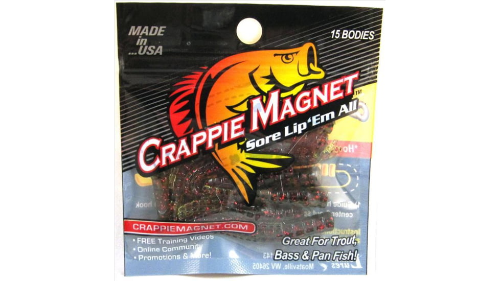 Leland Crappie Magnet 15 Pc. Body Pack, Green with Red Flake 15/Pack, 87230