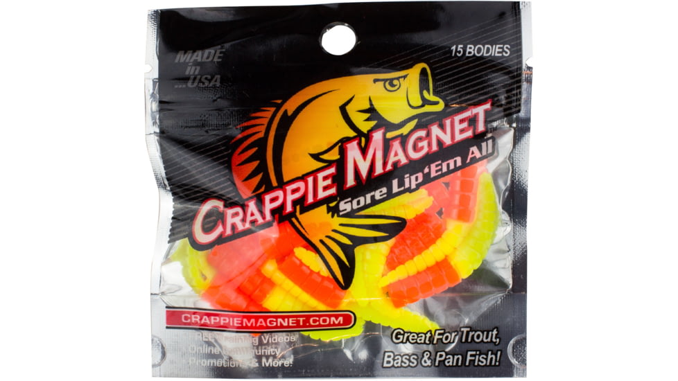 Leland Crappie Magnet 15pc Body, Orange and Chartreuse, 87277