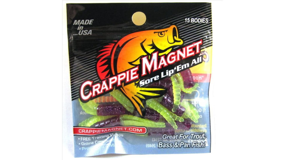Leland Crappie Magnet Therapist Body Pack Purple/Chartreuse, 15/Pack, 32101