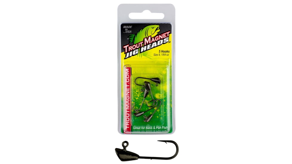 Leland Trout Magnet 5pc Jig Heads, Black, 1/64oz, 87498